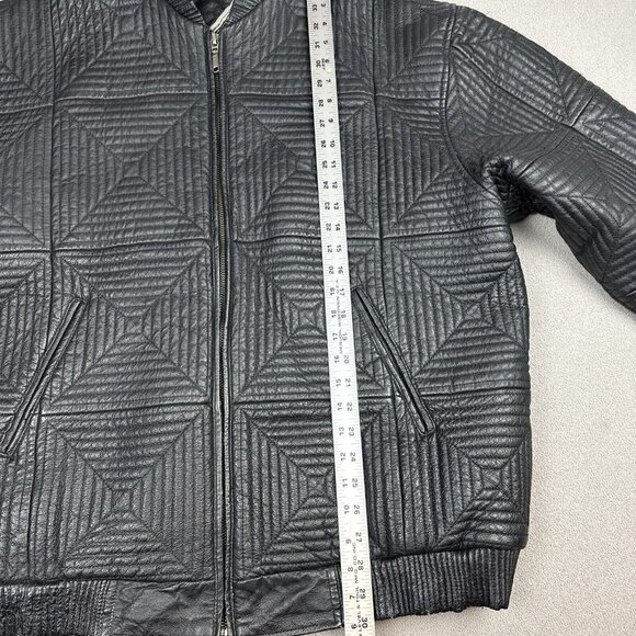 Vintage Max USA Leather Jacket Embroidered Patterned Design Hip Hop Y2K 90s XXL - Picture 8 of 16